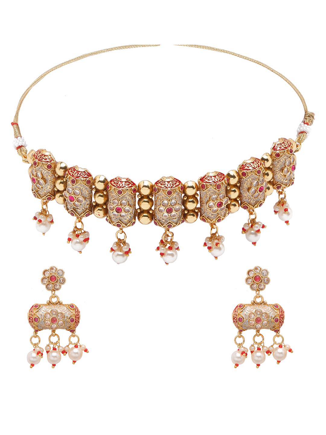 YouBella Jewellery Celebrity Inspired Gold Plated Necklace Jewellery Set for Girls and Women